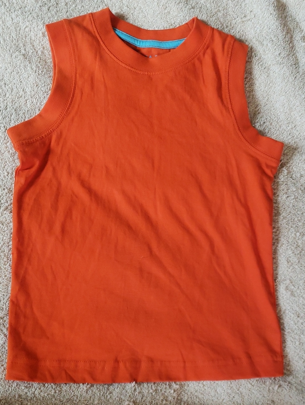 🔥4 For $20 - ☀️Sun Damage - Boys Orange Sleeveless Tank Top